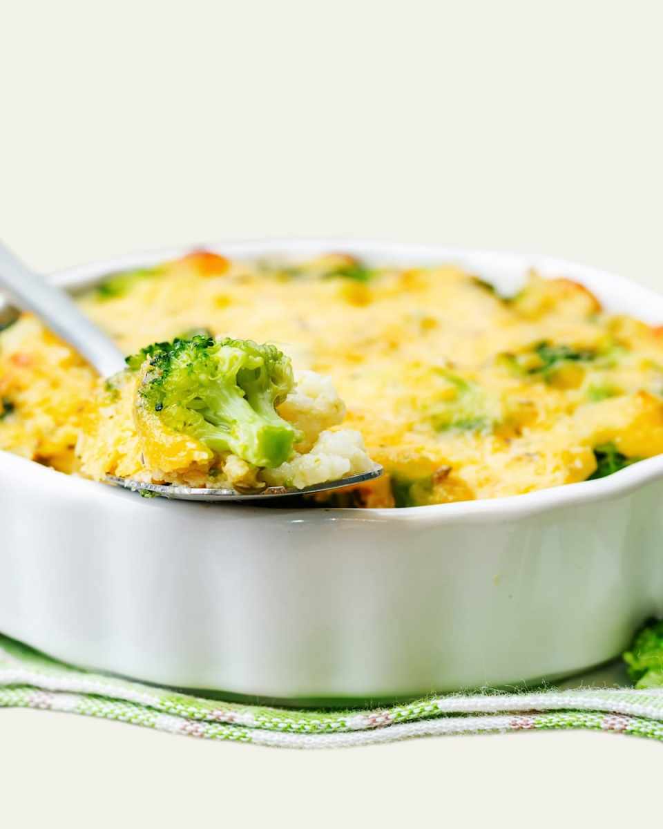 Broccoli Cheese Rice Casserole, Serves 4-6